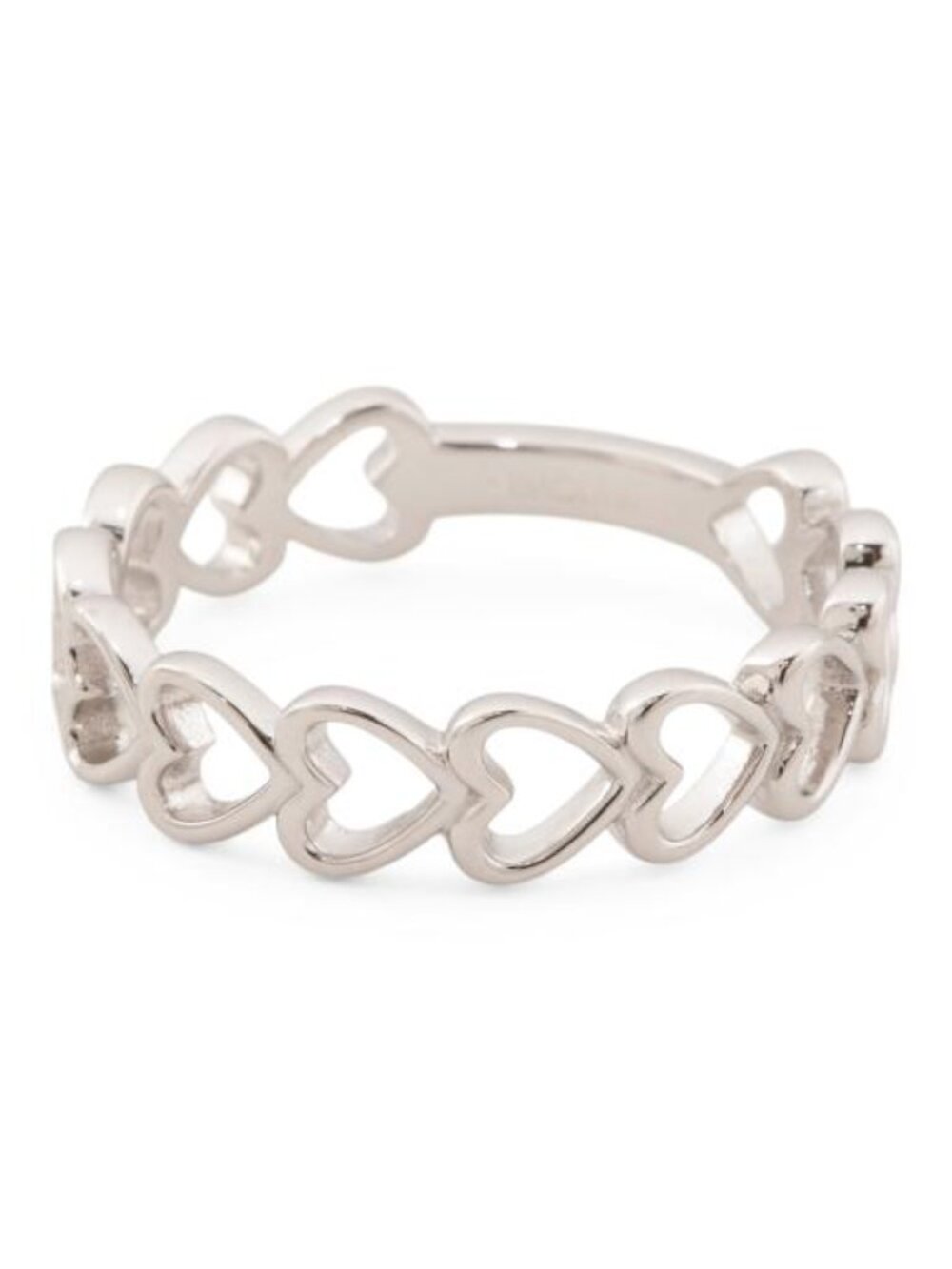 DEVATA Sterling Silver Open Heart Ring